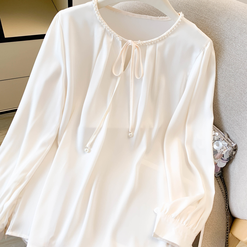Chiffon sweet satin tops commuting tender shirt for women