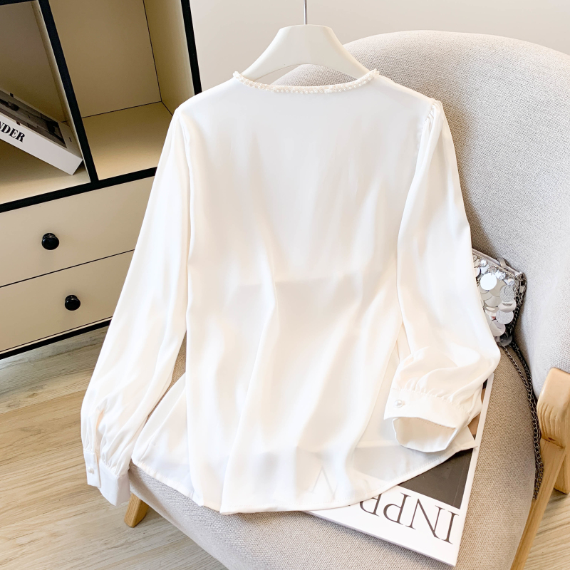 Chiffon sweet satin tops commuting tender shirt for women