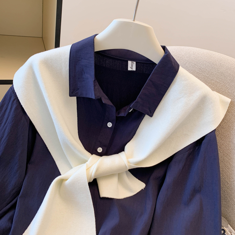 Pure cotton unique tops France style shirt 2pcs set