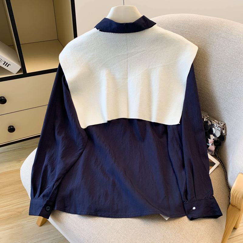 Pure cotton unique tops France style shirt 2pcs set