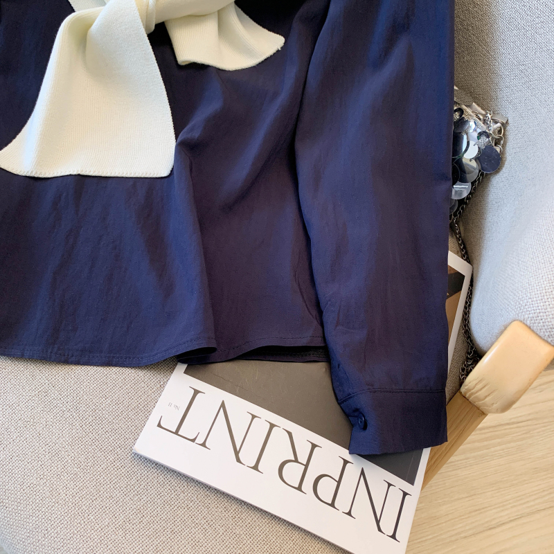 Pure cotton unique tops France style shirt 2pcs set