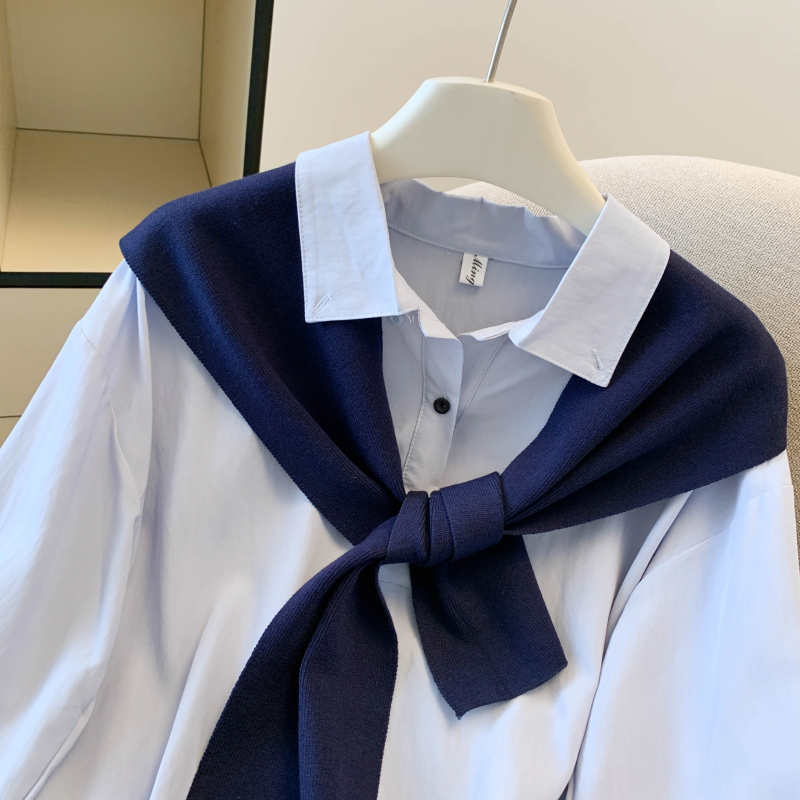 Pure cotton unique tops France style shirt 2pcs set