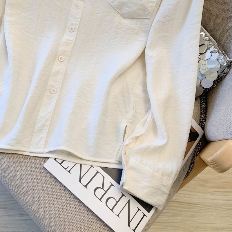 Loose Pseudo-two shirt Korean style Casual tops for women