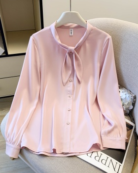 Chiffon Casual pure all-match simple satin commuting shirt