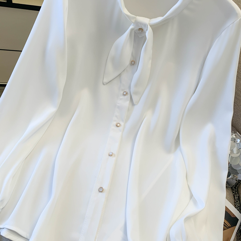 Chiffon Casual pure all-match simple satin commuting shirt