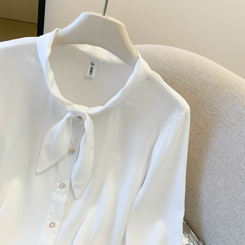 Chiffon Casual pure all-match simple satin commuting shirt