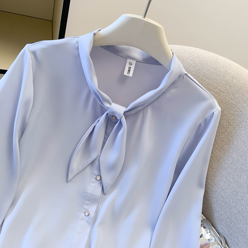 Chiffon Casual pure all-match simple satin commuting shirt