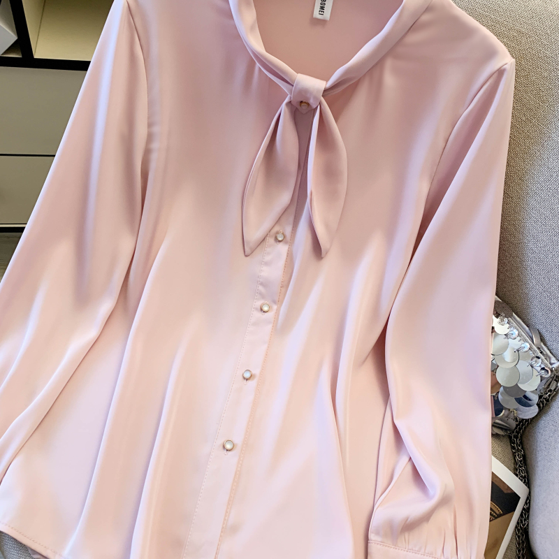 Chiffon Casual pure all-match simple satin commuting shirt