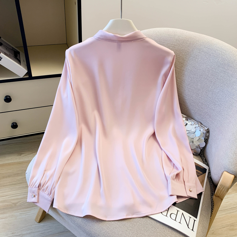Chiffon Casual pure all-match simple satin commuting shirt