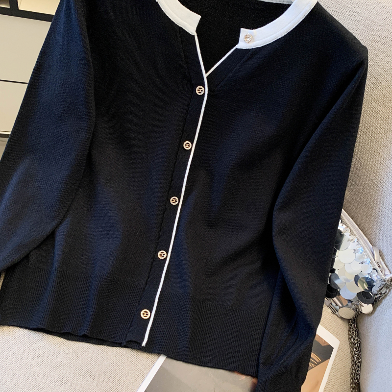 Casual spring long sleeve tops breathable simple sweater