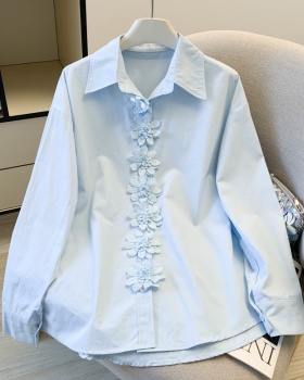 Flowers pure cotton shirt unique tops for women