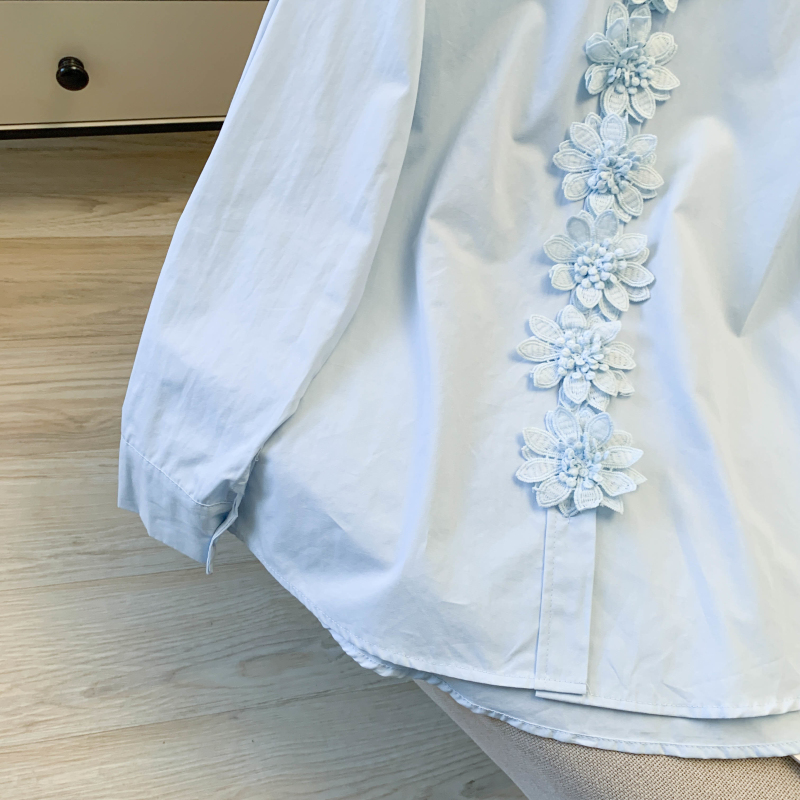 Flowers pure cotton shirt unique tops for women