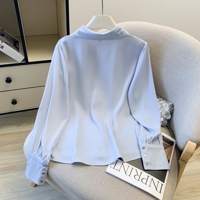 Profession spring white satin simple shirt for women
