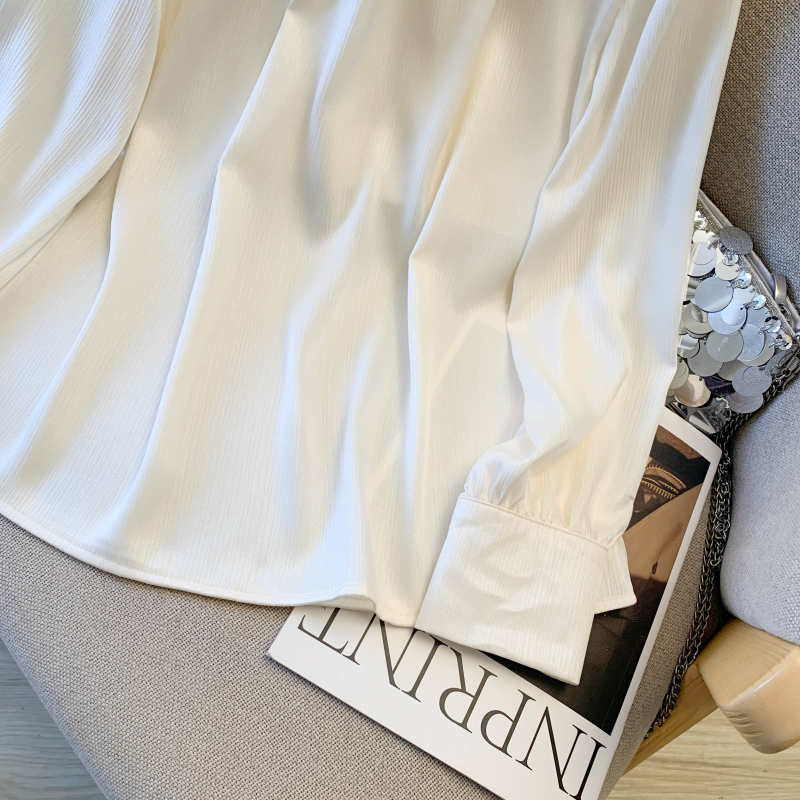 Chiffon satin shirt sweet ladies tops for women