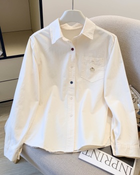 Pumpkin pure cotton shirt spring long sleeve coat