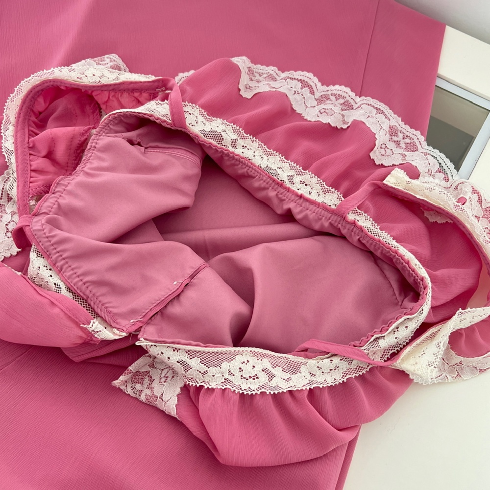 Sling seaside enticement dress vacation pink long dress