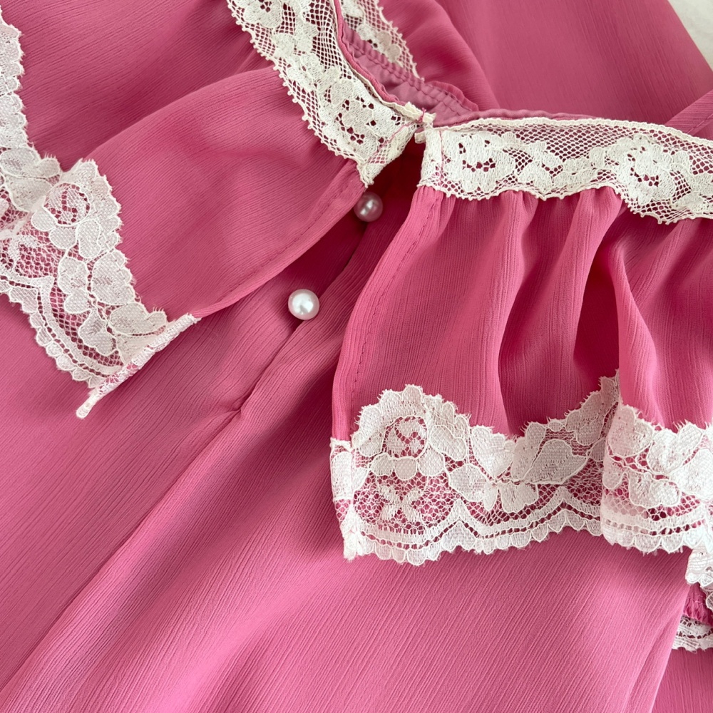 Sling seaside enticement dress vacation pink long dress