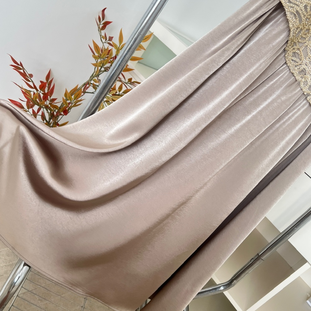 Sleeveless splice dress satin temperament long dress