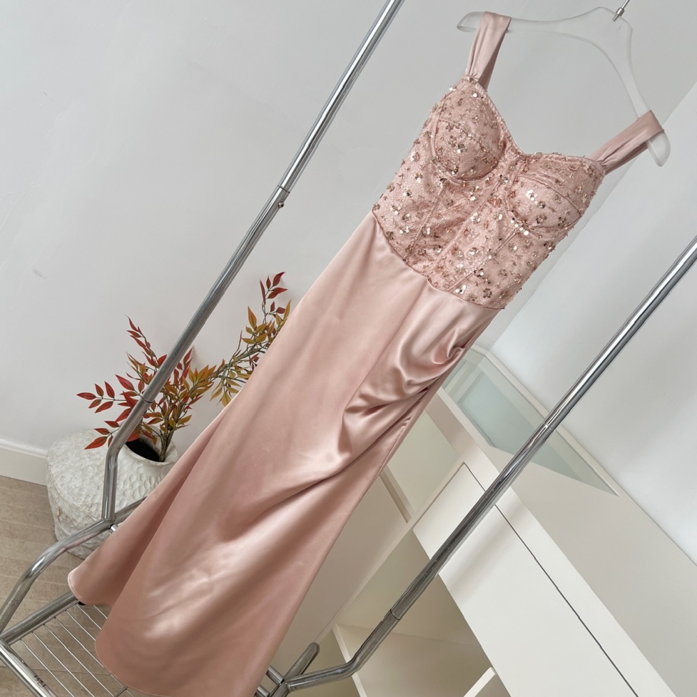 Lace France style dress splice long dress for women