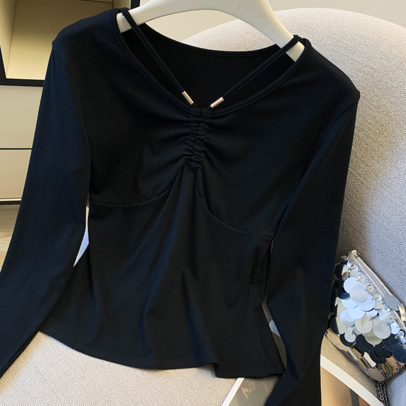 Spicegirl metal tops long sleeve slim accessories for women