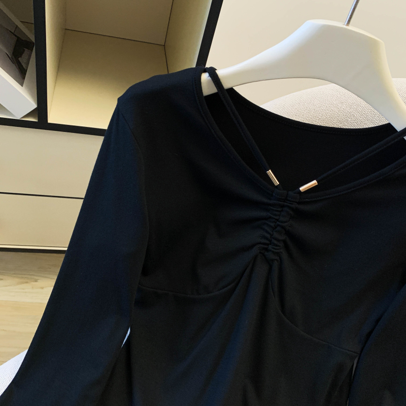 Spicegirl metal tops long sleeve slim accessories for women