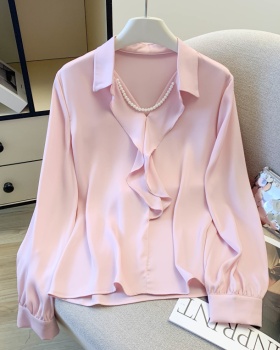 With pearls chain shirt satin accessories for women