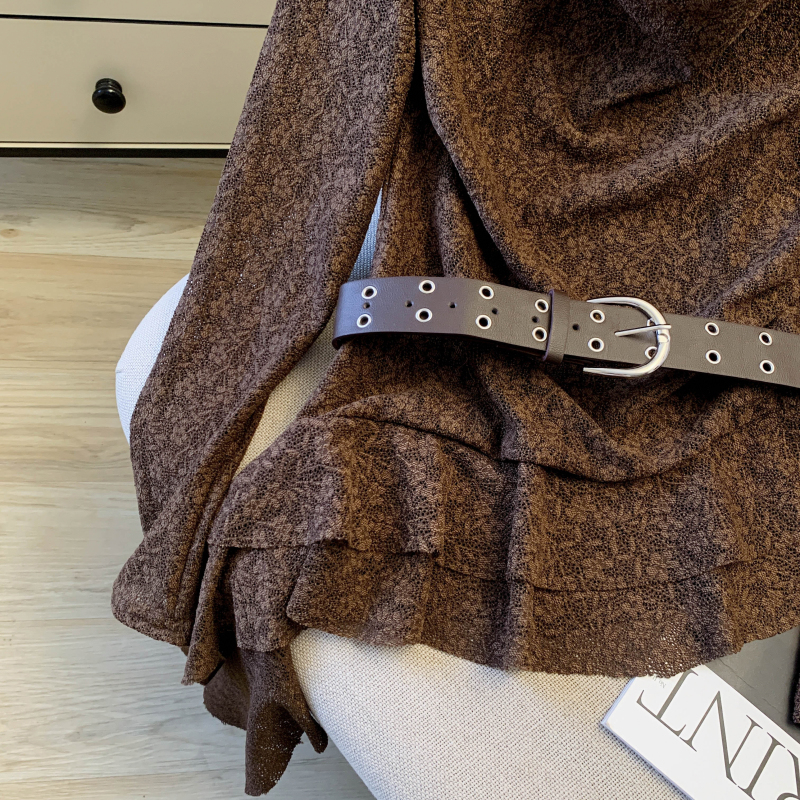 Pinched waist bottoming shirt Pseudo-two tops for women