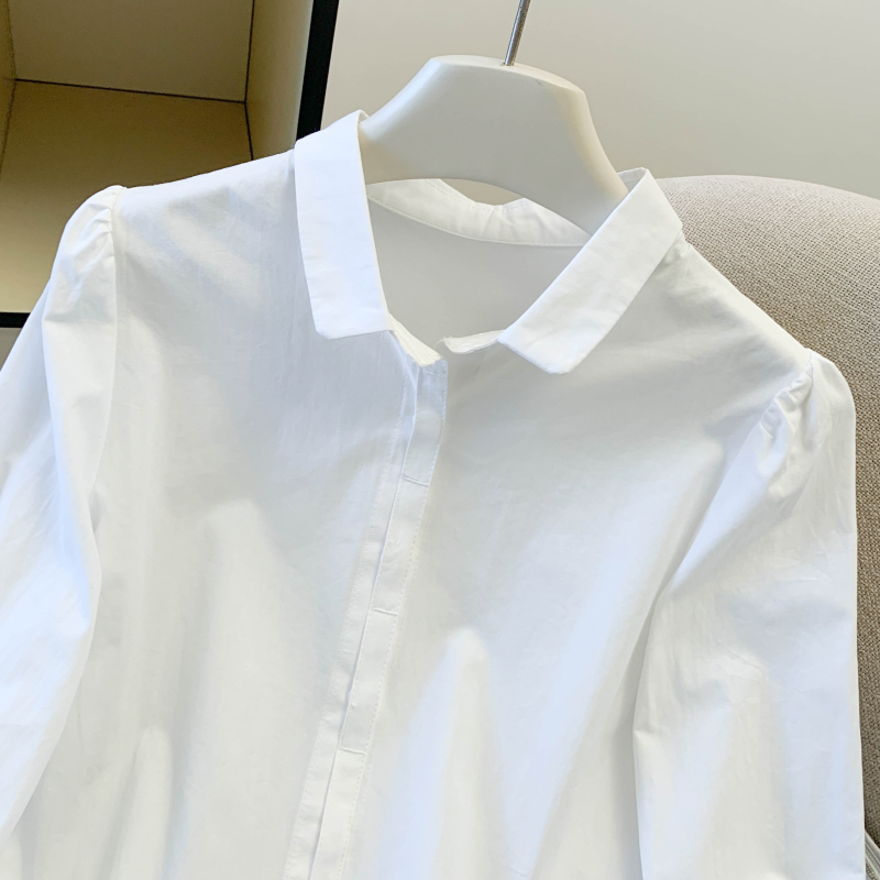 Pure cotton tops long sleeve shirt for women