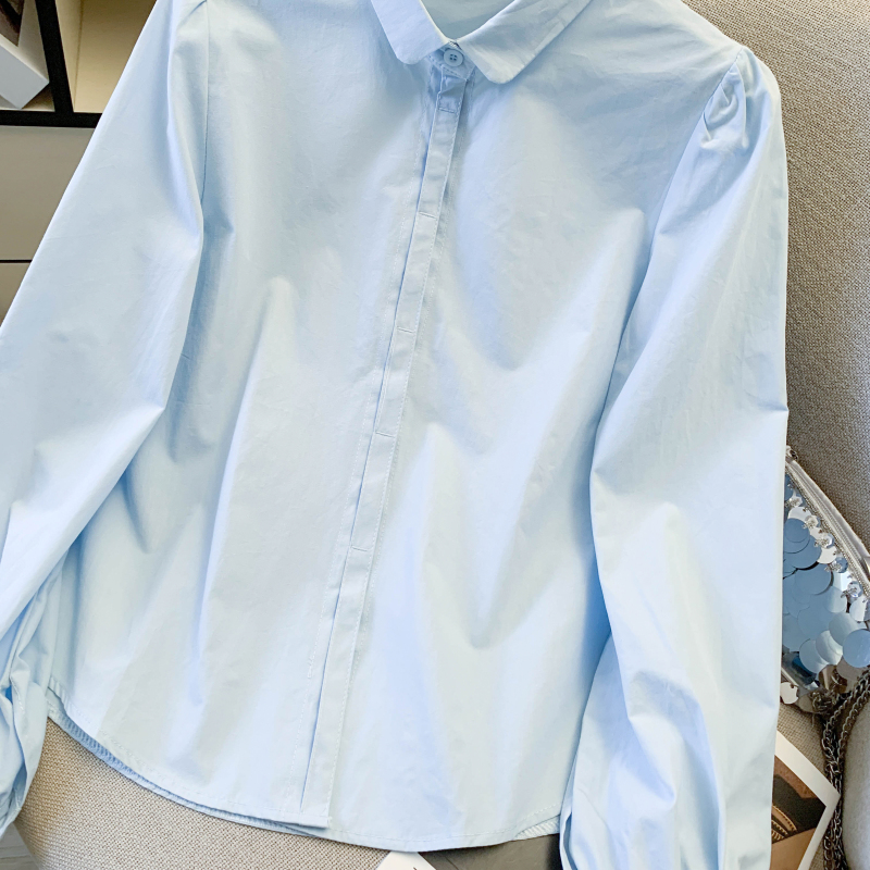 Pure cotton tops long sleeve shirt for women