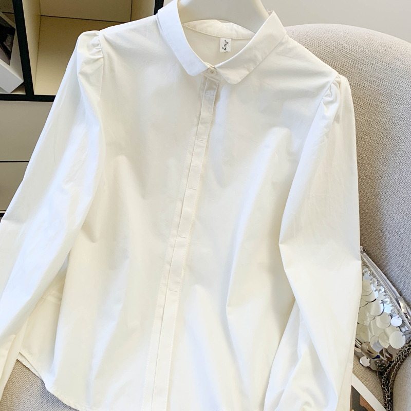 Pure cotton tops long sleeve shirt for women