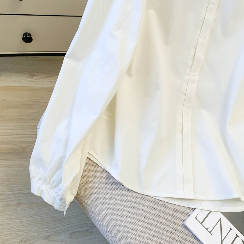 Pure cotton tops long sleeve shirt for women