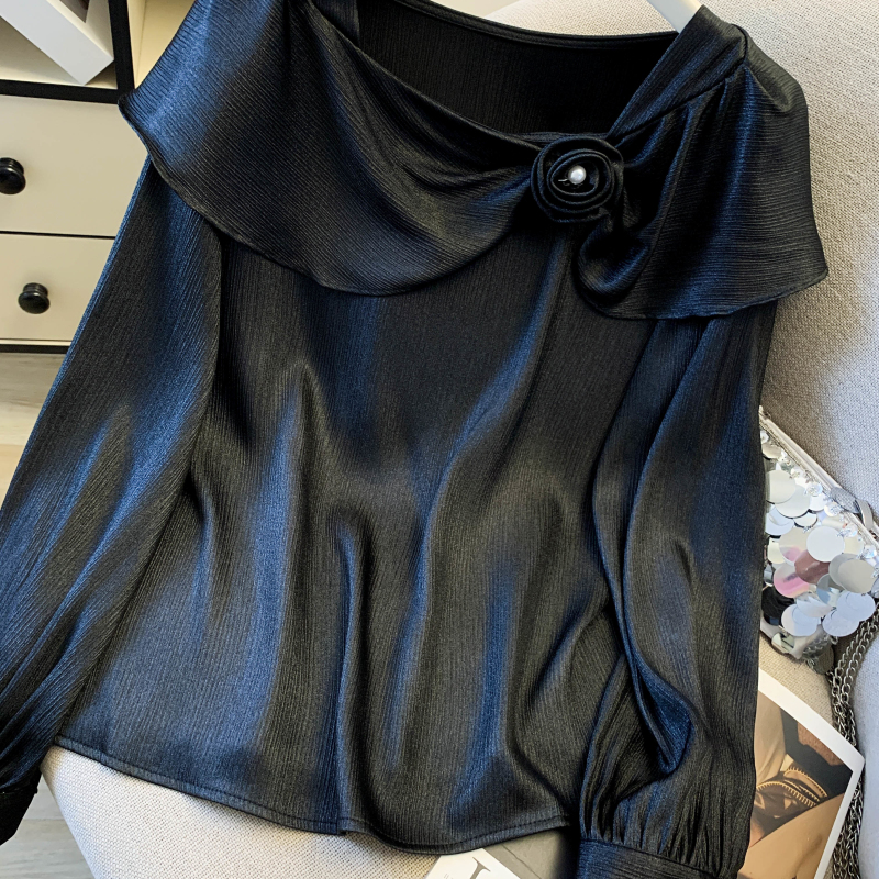 Satin Western style stereoscopic spring shirt