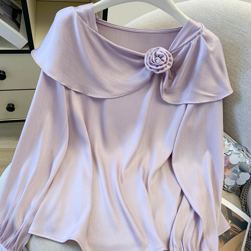 Satin Western style stereoscopic spring shirt