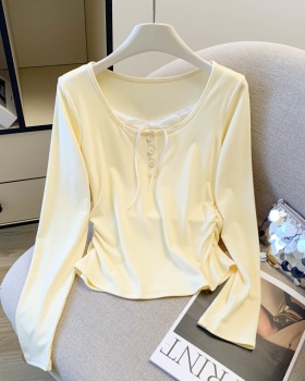 College style tops splice bottoming shirt for women