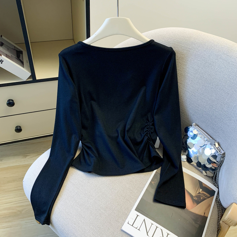 College style tops splice bottoming shirt for women