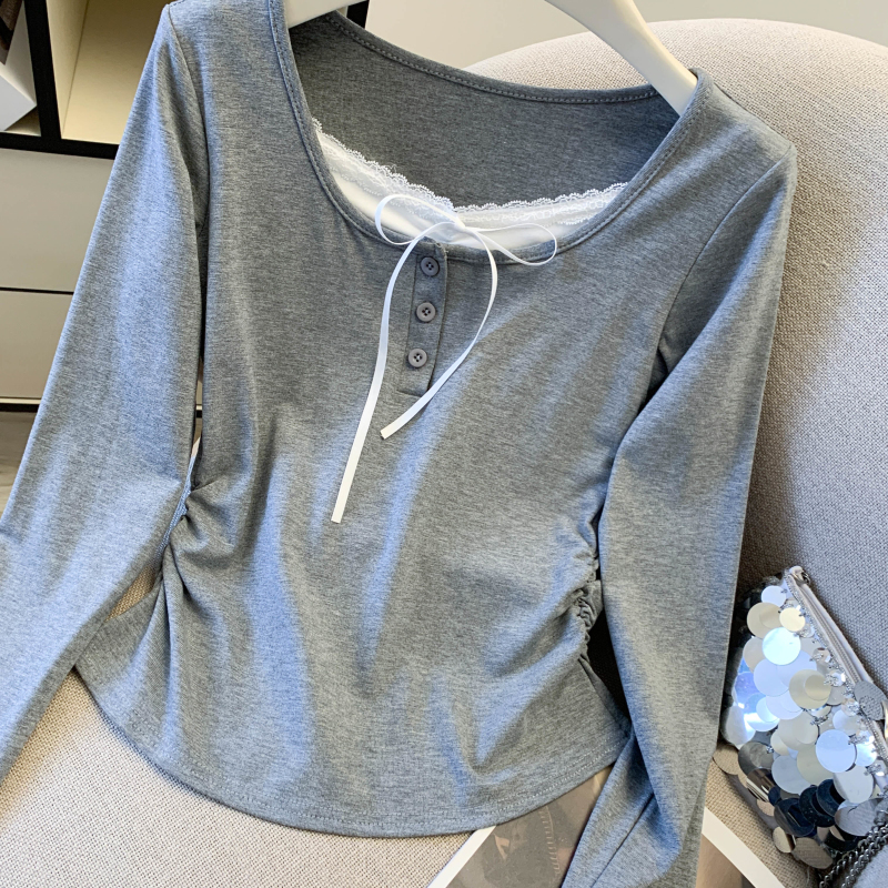 College style tops splice bottoming shirt for women