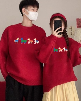 Annual meeting red school uniforms fashion sweater for women