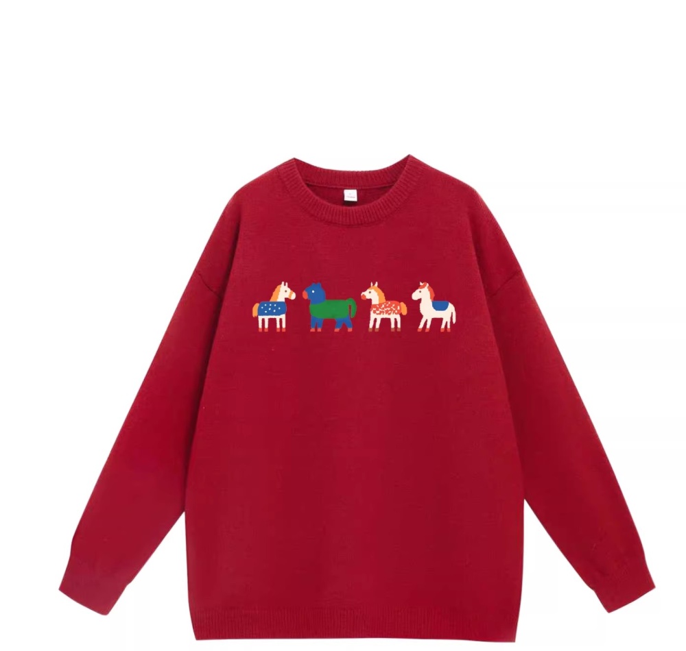 Annual meeting red school uniforms fashion sweater for women