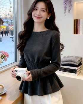 Pinched waist tops bottoming shirt for women