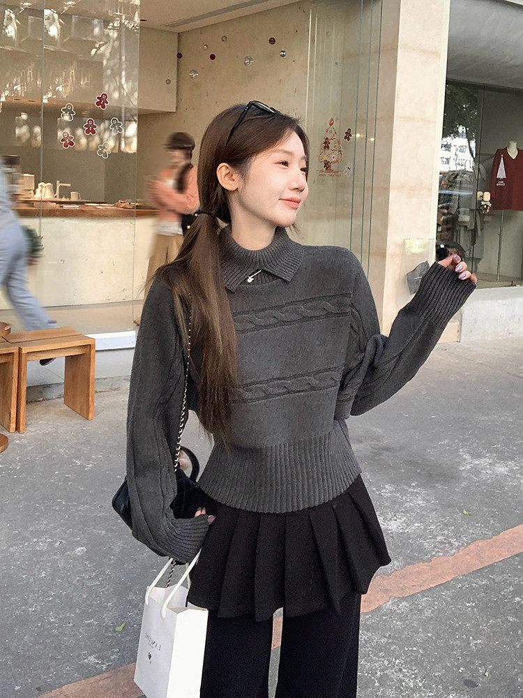Winter temperament sweater loose tops for women