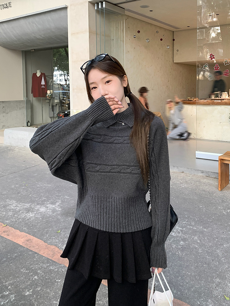 Winter temperament sweater loose tops for women