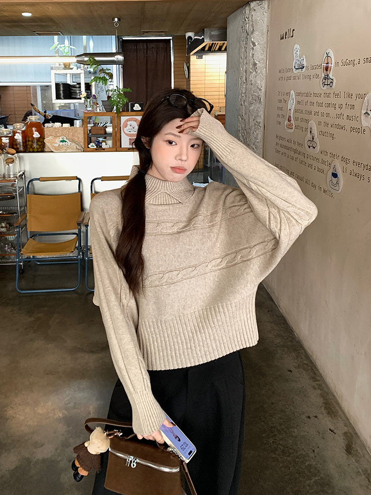 Winter temperament sweater loose tops for women