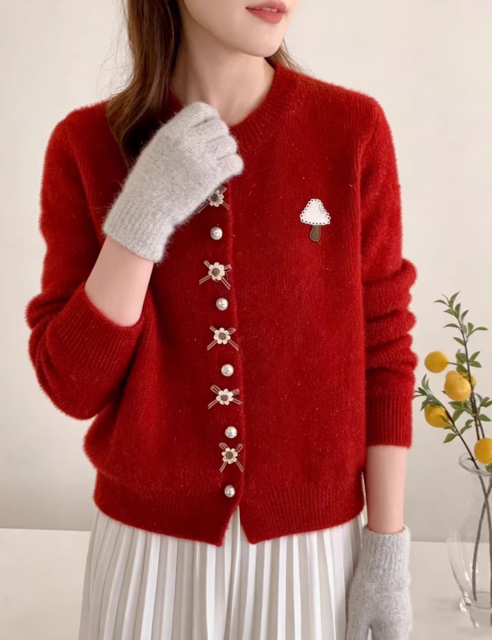 Mink velvet coat sweater for women