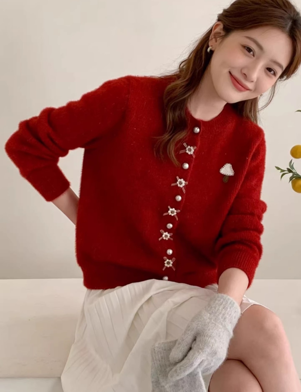 Mink velvet coat sweater for women