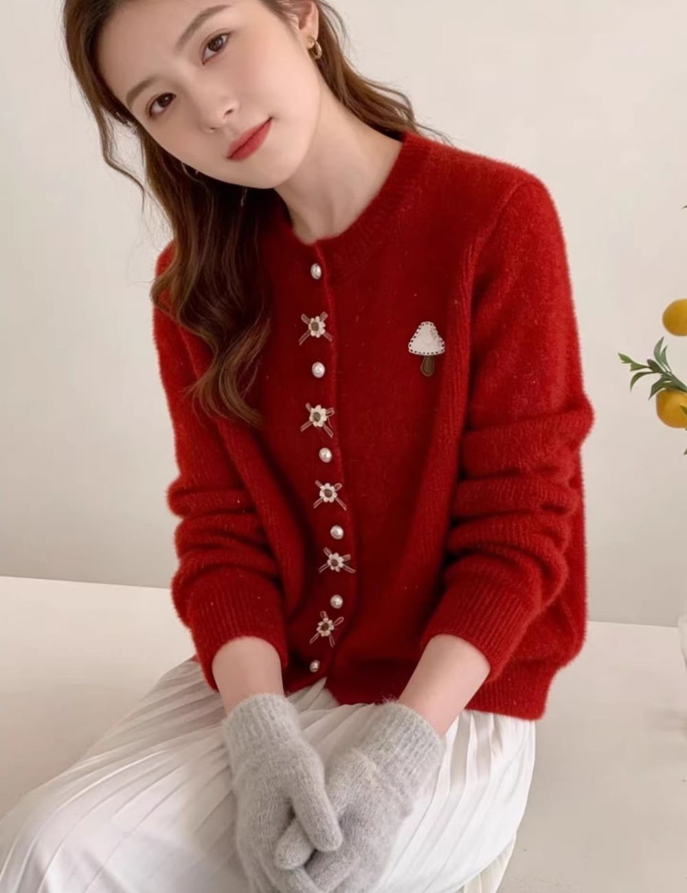 Mink velvet coat sweater for women