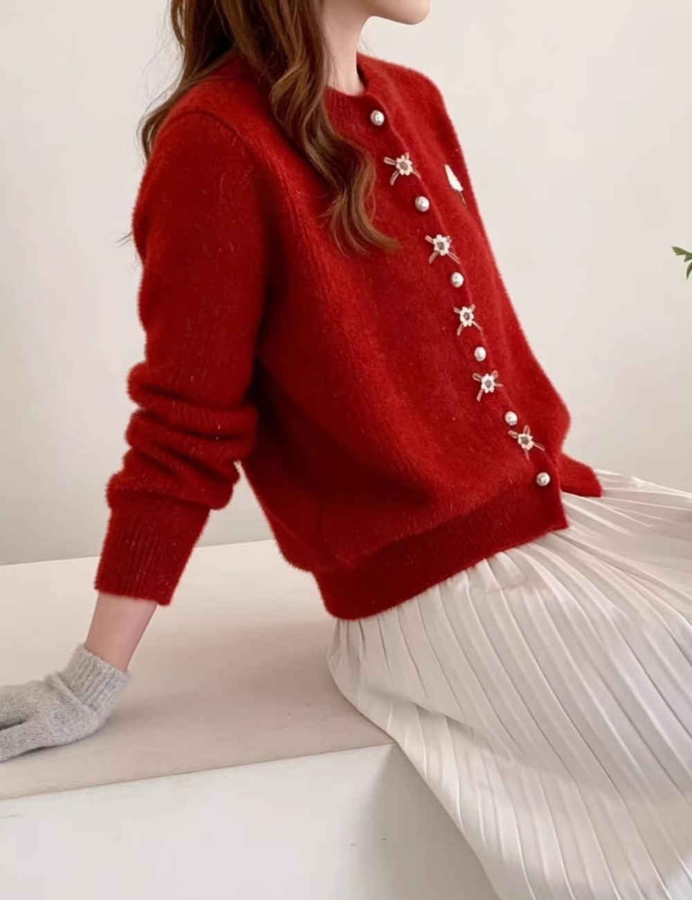 Mink velvet coat sweater for women