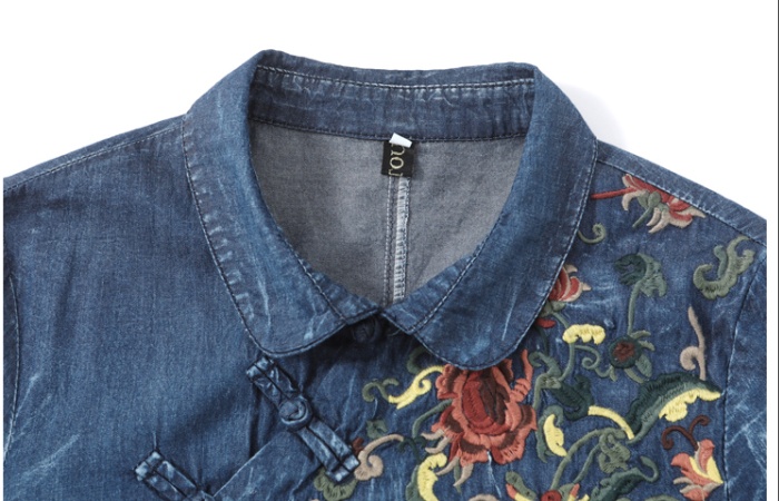 Retro big skirt dress long sleeve A-line cheongsam for women