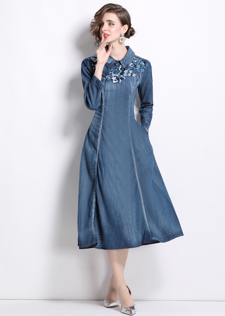 Spring long sleeve dress retro cheongsam for women