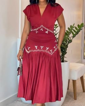 Rhinestone decoration elegant dress for women