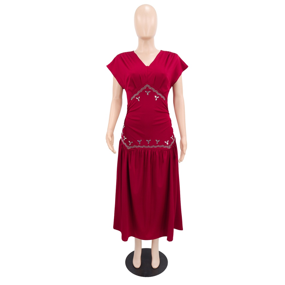 Rhinestone decoration elegant dress for women